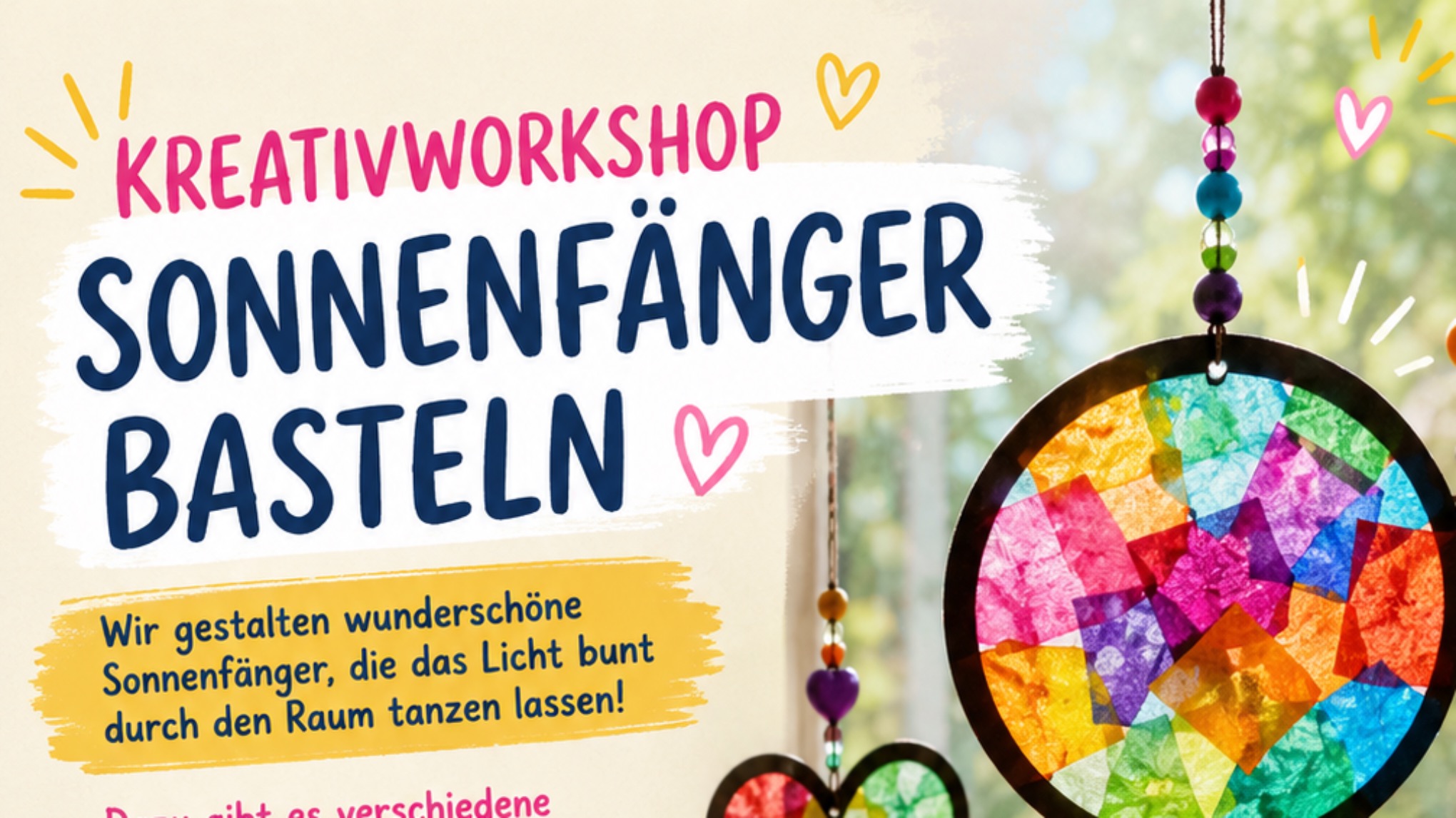 Kreativworkshop sonnenfänger basteln ab 3 Jahren