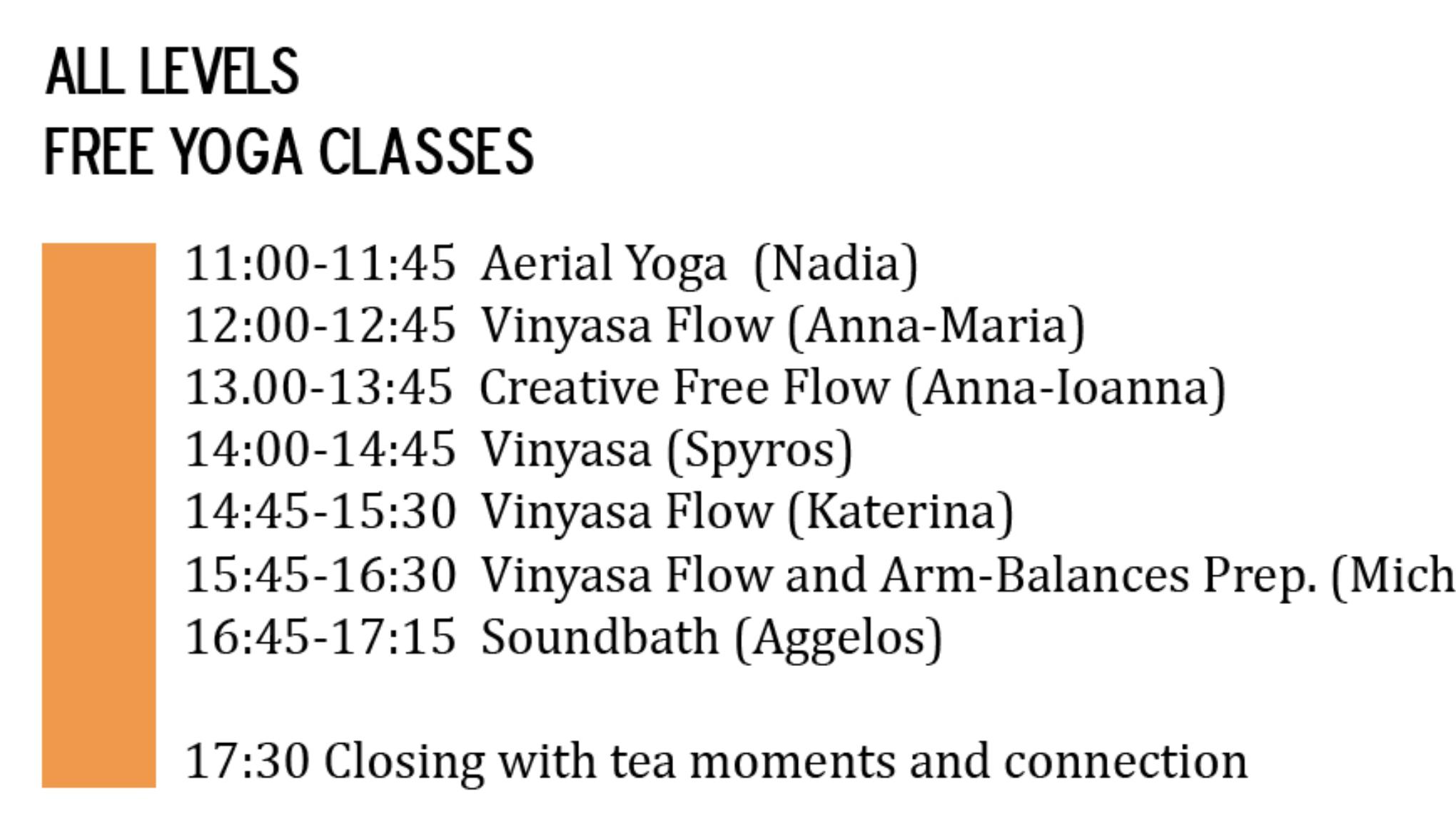 Closing Event with tea moments- Meet the teachers//Open Yoga Day