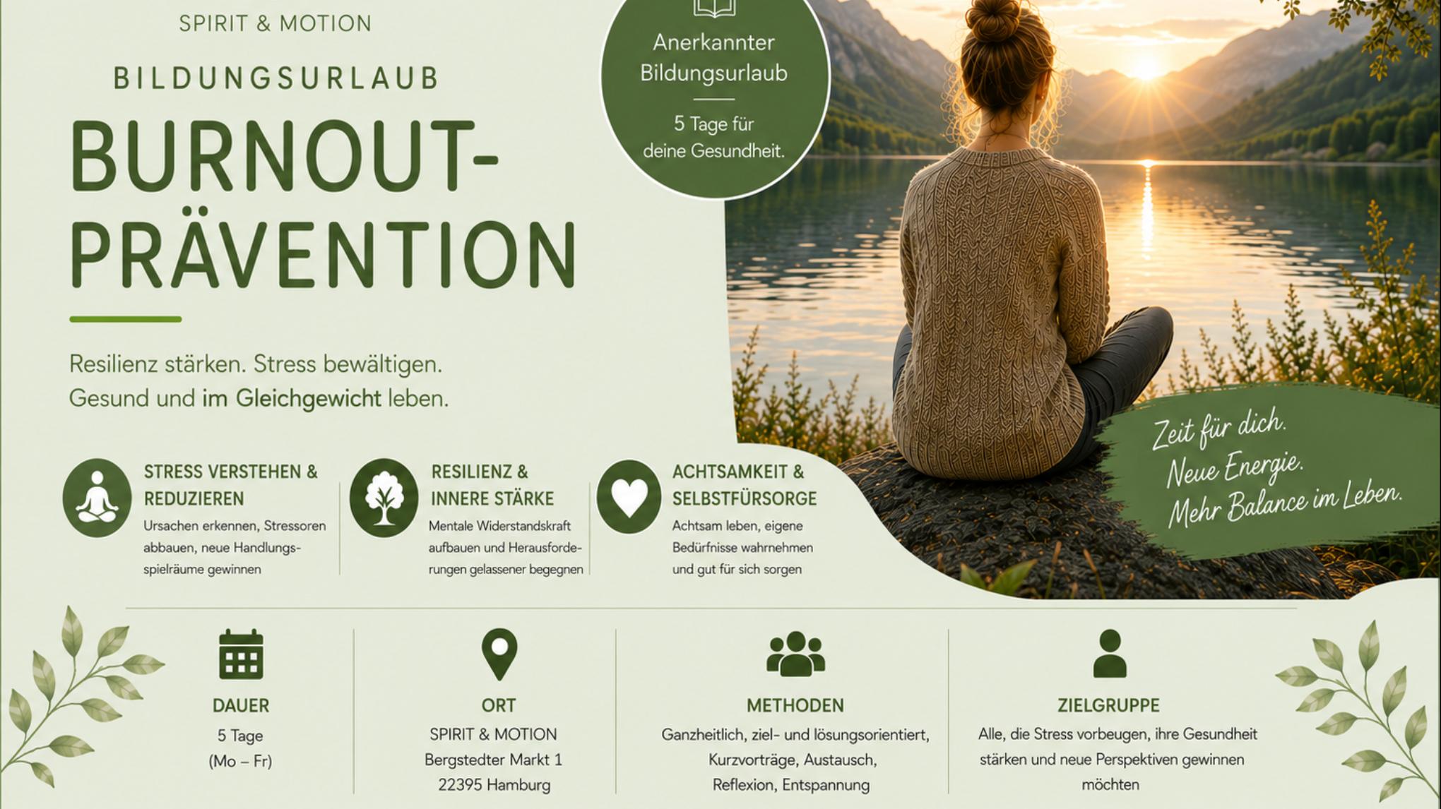 BILDUNGSURLAUB  Burnout Prävention - Wege aus dem Stress