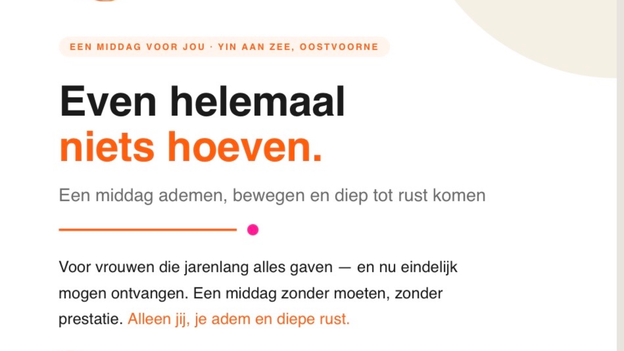 Even helemaal niets hoeven - middag