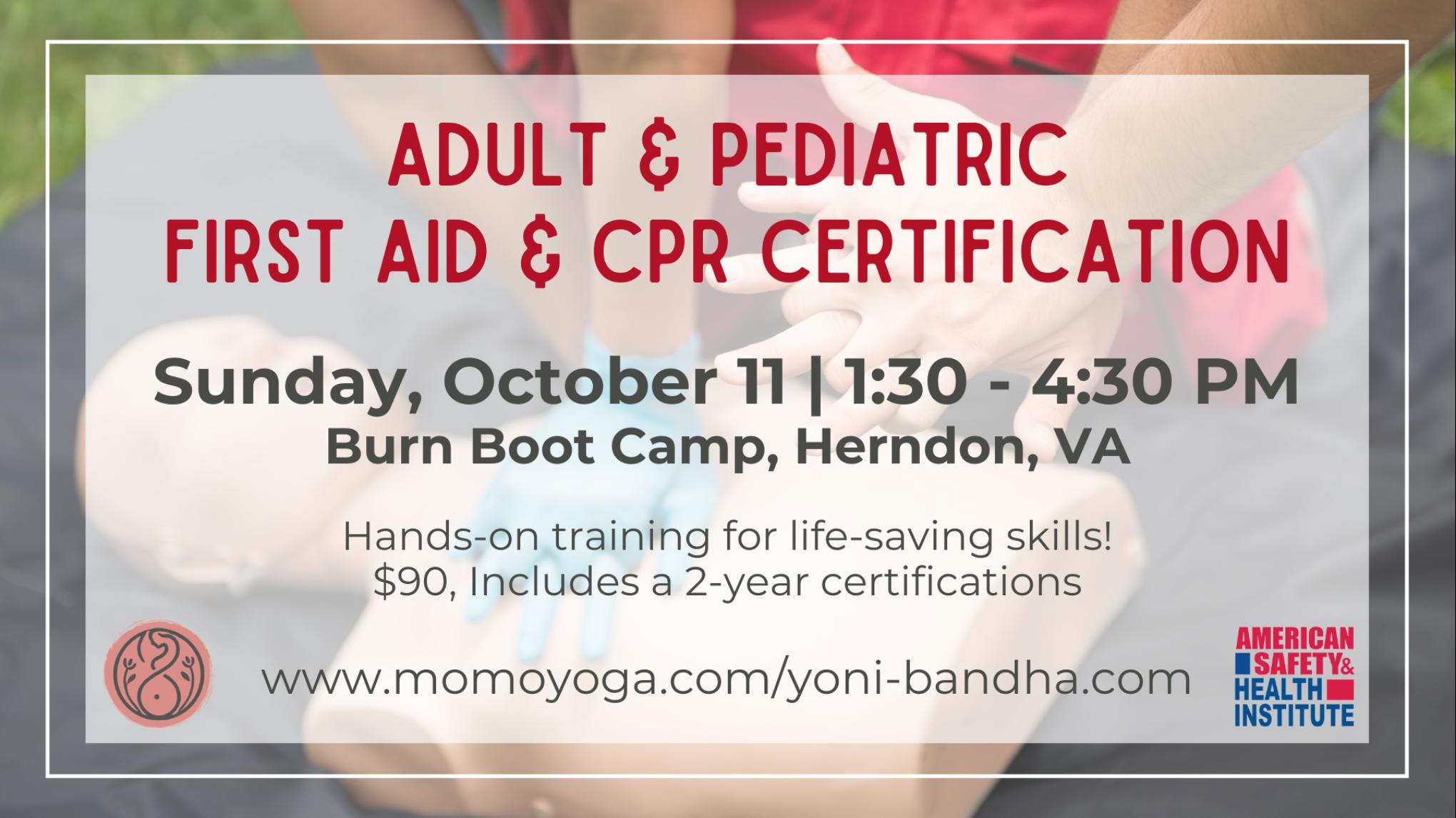 Adult and Pediatric First Aid & CPR Certification