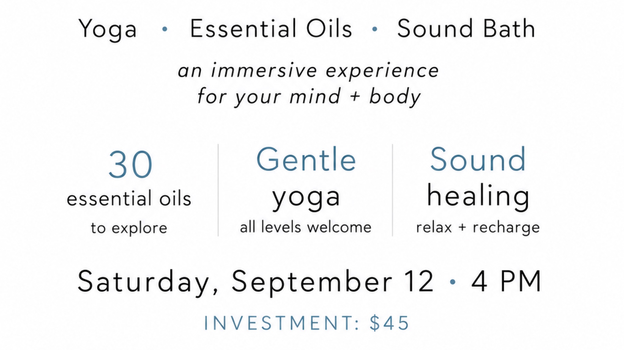 RESET!  With essential oils, yoga, & sound