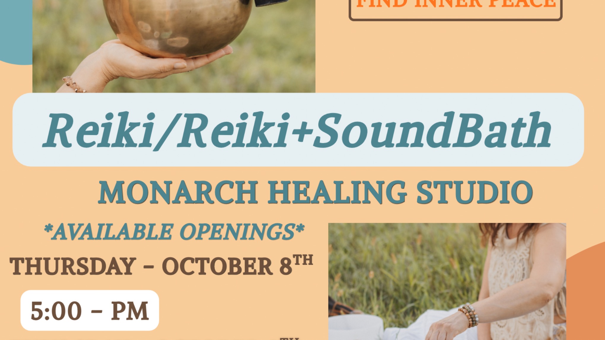 Reiki, Reiki plus Sound Bath or private Sound Bath