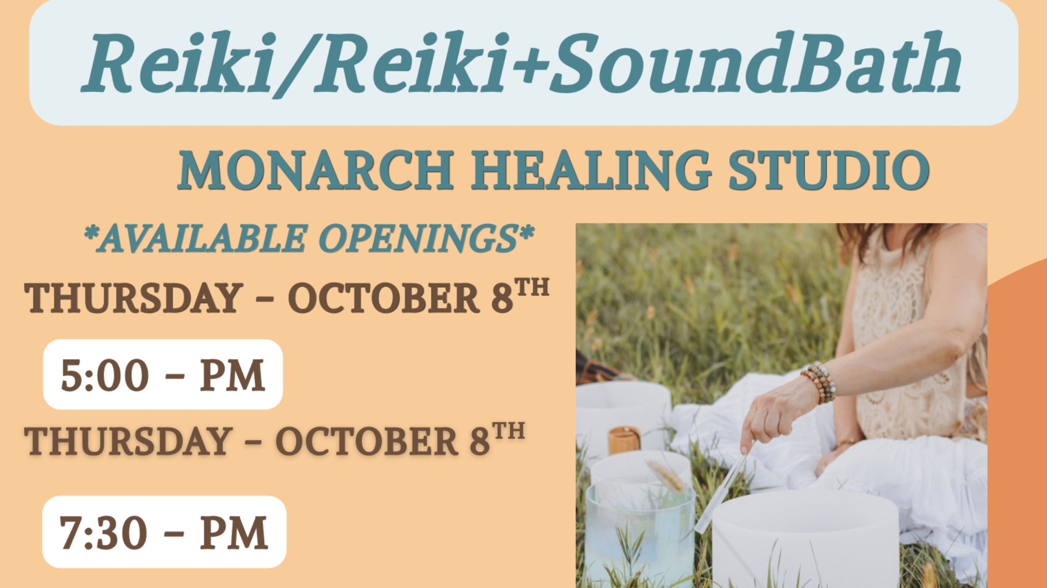 Reiki, Reiki with Sound Bath or private Sound Bath
