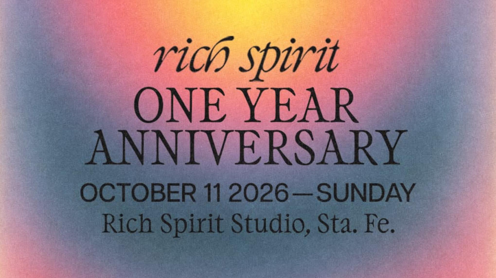 Rich Spirit Turns One!