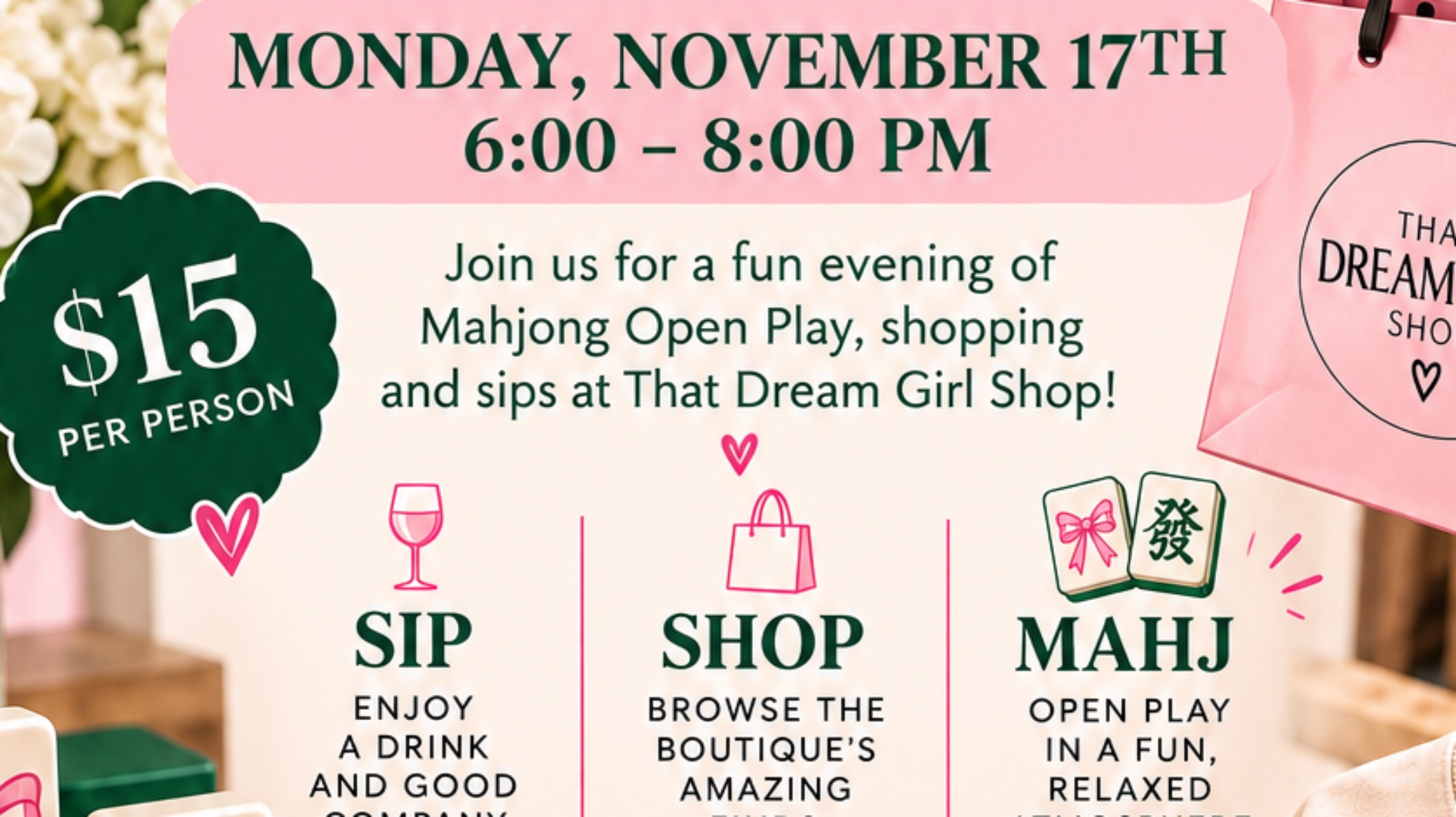Sip, Shop and Mahj